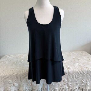 Sympli Navy Blue Layered Tank Top size 6 Made in Canada Travel Wear